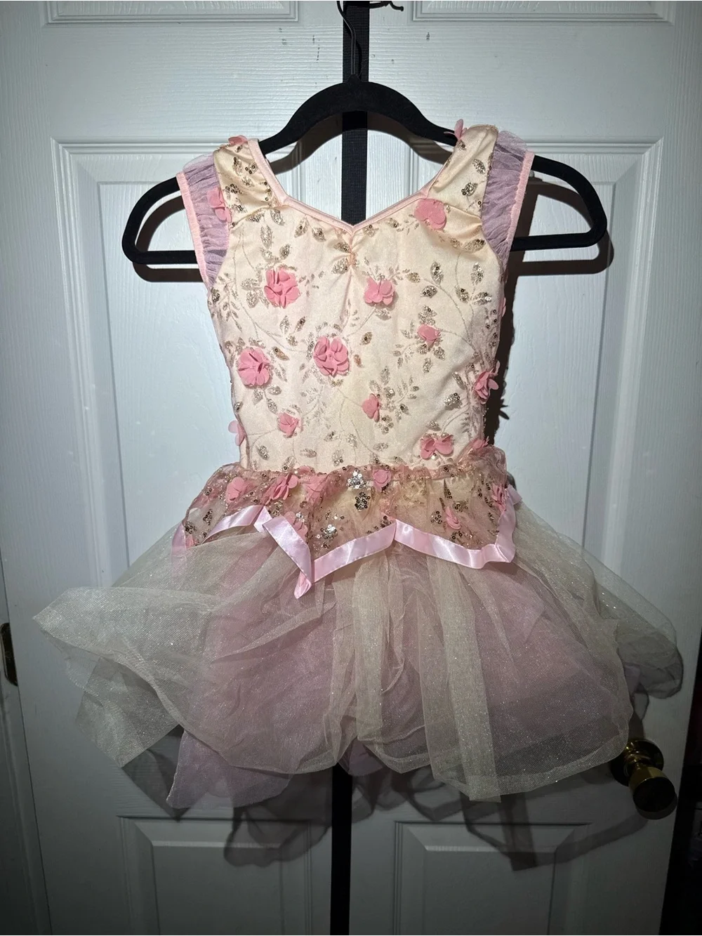 Weissman Pink and Cream Floral Tutu Dance Costume